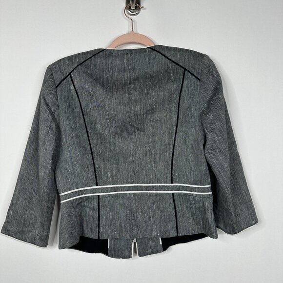 2/$30 White House Black Market Structured Blazer with Piping Gray 6 #A0732 - Picture 4 of 8
